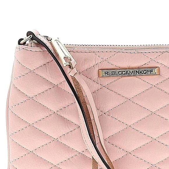 REBECCA MINKOFF - 100% leather quilted crossbody Love Kerry bag (quartz pink)) - Picture 7 of 11